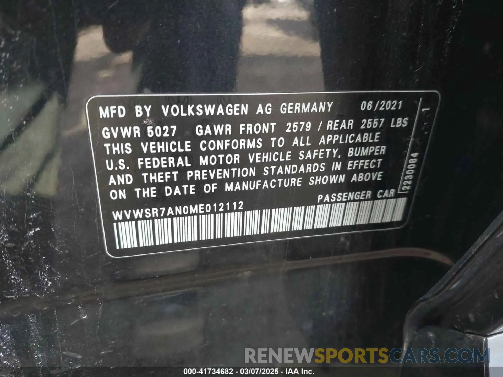 9 Photograph of a damaged car WVWSR7AN0ME012112 VOLKSWAGEN ARTEON 2021