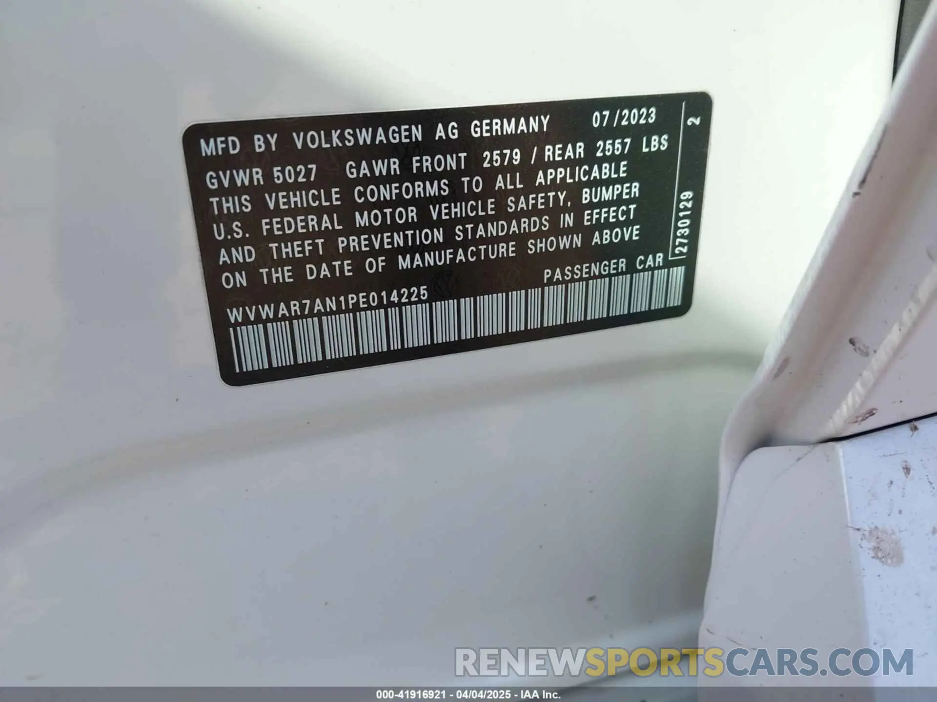 9 Photograph of a damaged car WVWAR7AN1PE014225 VOLKSWAGEN ARTEON 2023