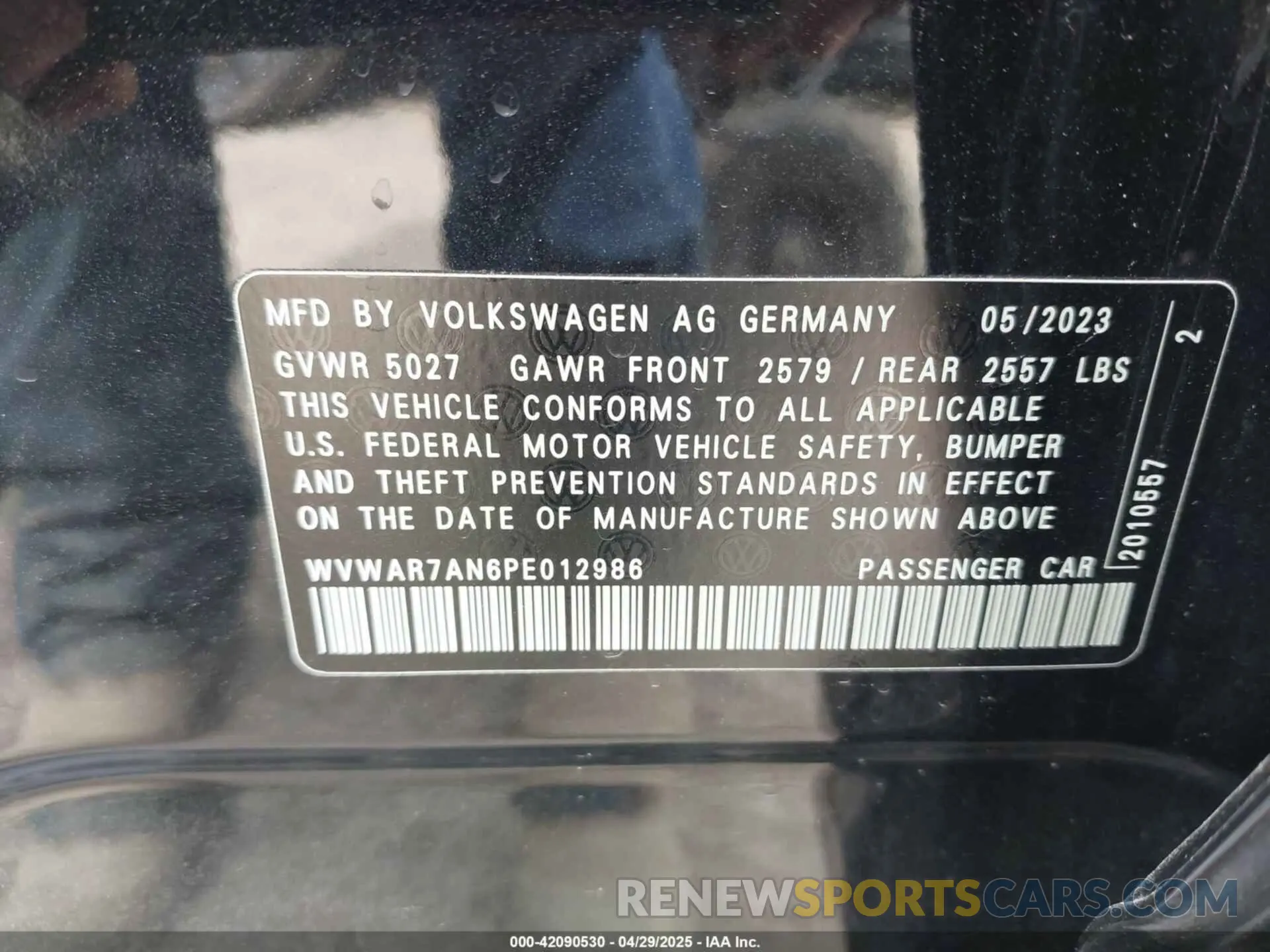 9 Photograph of a damaged car WVWAR7AN6PE012986 VOLKSWAGEN ARTEON 2023