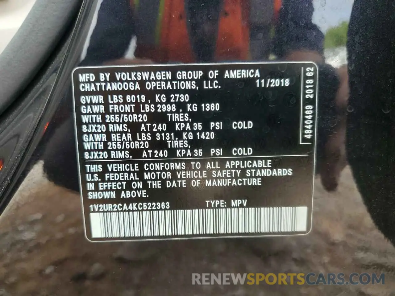 13 Фотография поврежденного автомобиля 1V2UR2CA4KC522363 VOLKSWAGEN ATLAS 2019