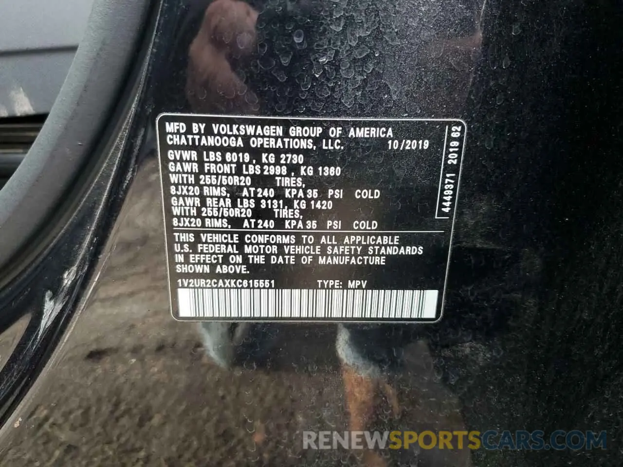 15 Фотография поврежденного автомобиля 1V2UR2CAXKC615551 VOLKSWAGEN ATLAS 2019