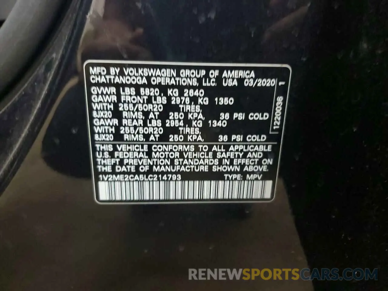 13 Фотография поврежденного автомобиля 1V2ME2CA5LC214793 VOLKSWAGEN ATLAS 2020