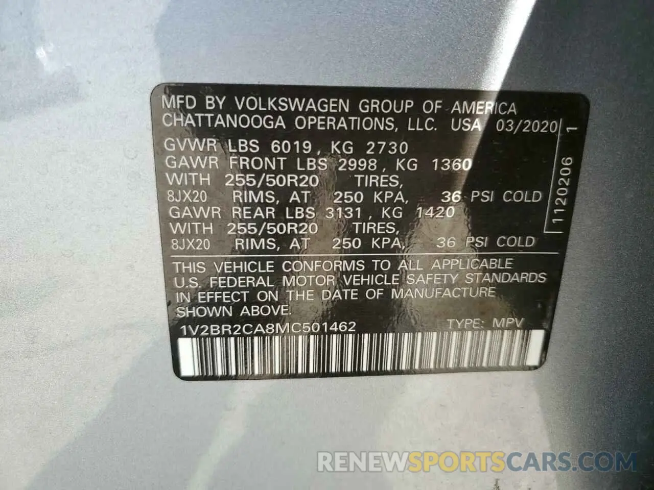 15 Фотография поврежденного автомобиля 1V2BR2CA8MC501462 VOLKSWAGEN ATLAS 2021