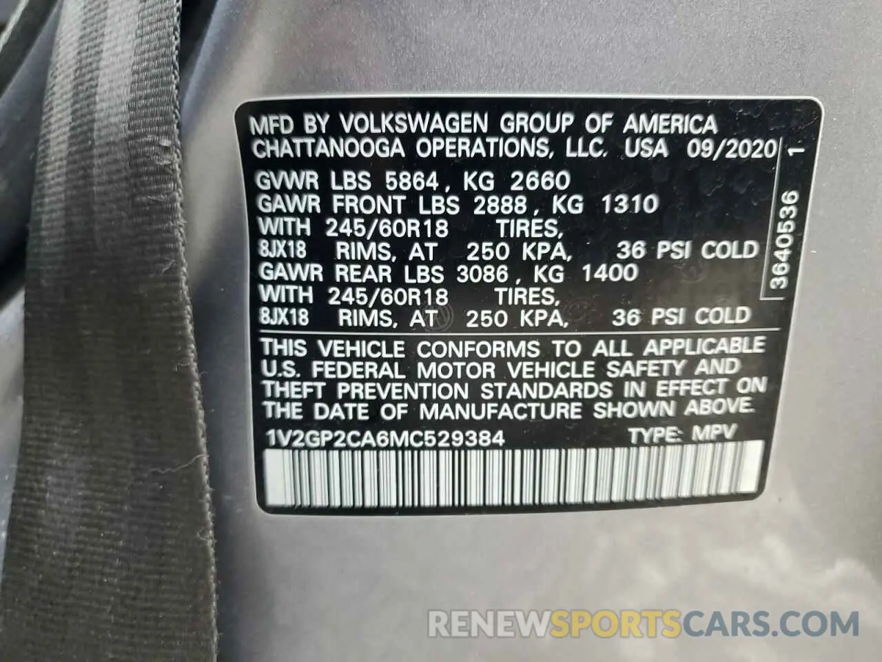14 Фотография поврежденного автомобиля 1V2GP2CA6MC529384 VOLKSWAGEN ATLAS 2021