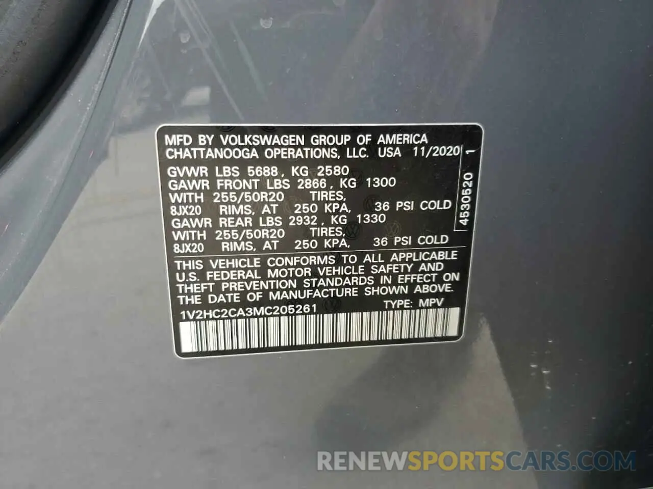 13 Фотография поврежденного автомобиля 1V2HC2CA3MC205261 VOLKSWAGEN ATLAS 2021