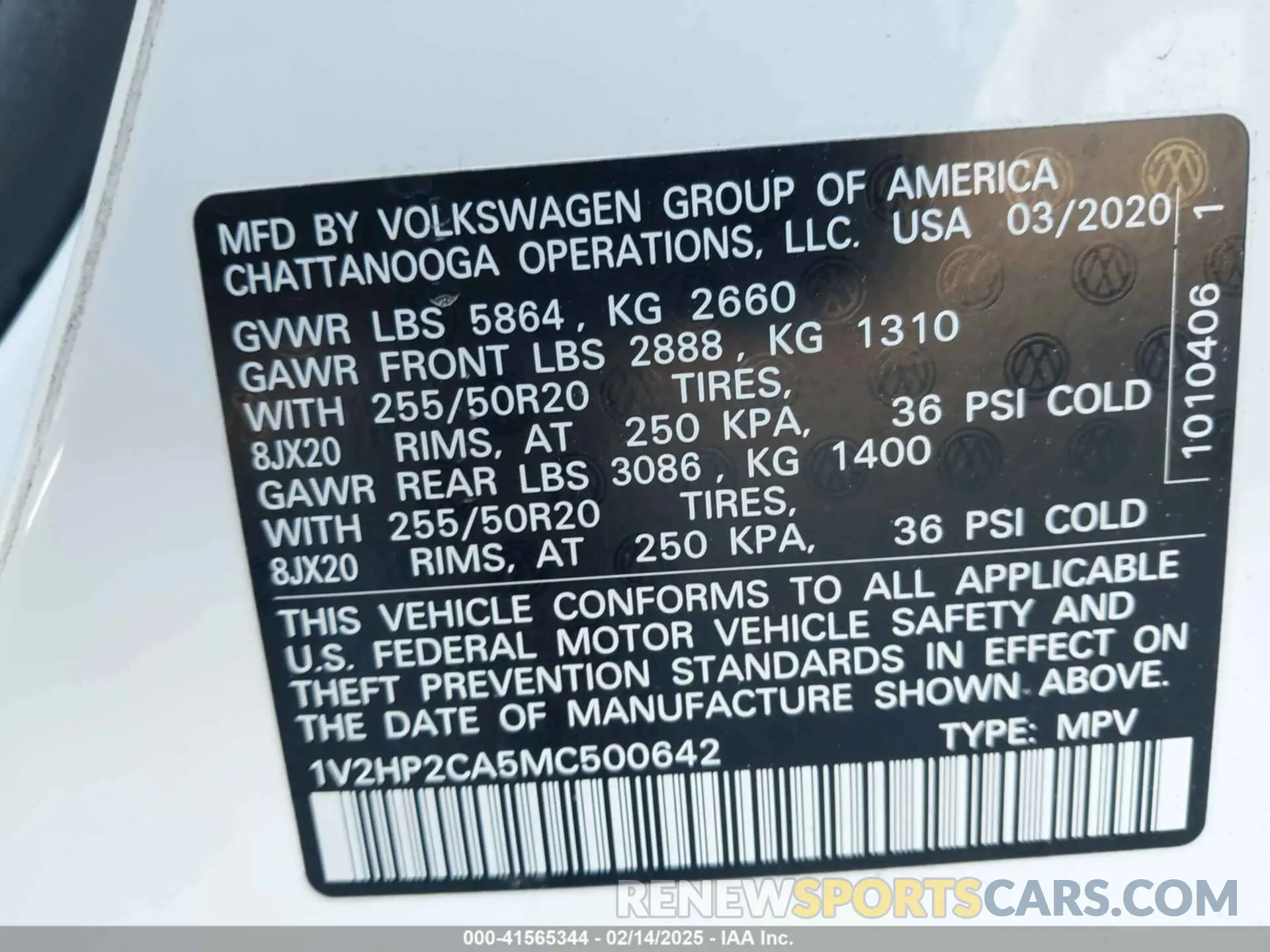 9 Фотография поврежденного автомобиля 1V2HP2CA5MC500642 VOLKSWAGEN ATLAS 2021