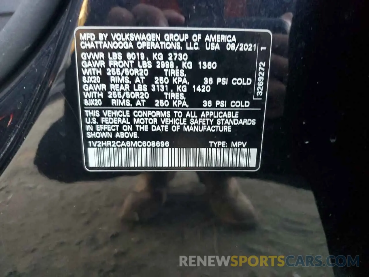 12 Фотография поврежденного автомобиля 1V2HR2CA6MC608696 VOLKSWAGEN ATLAS 2021