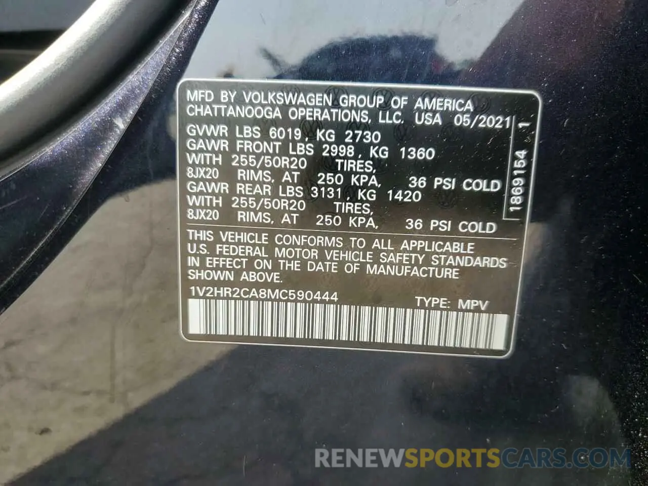 13 Фотография поврежденного автомобиля 1V2HR2CA8MC590444 VOLKSWAGEN ATLAS 2021