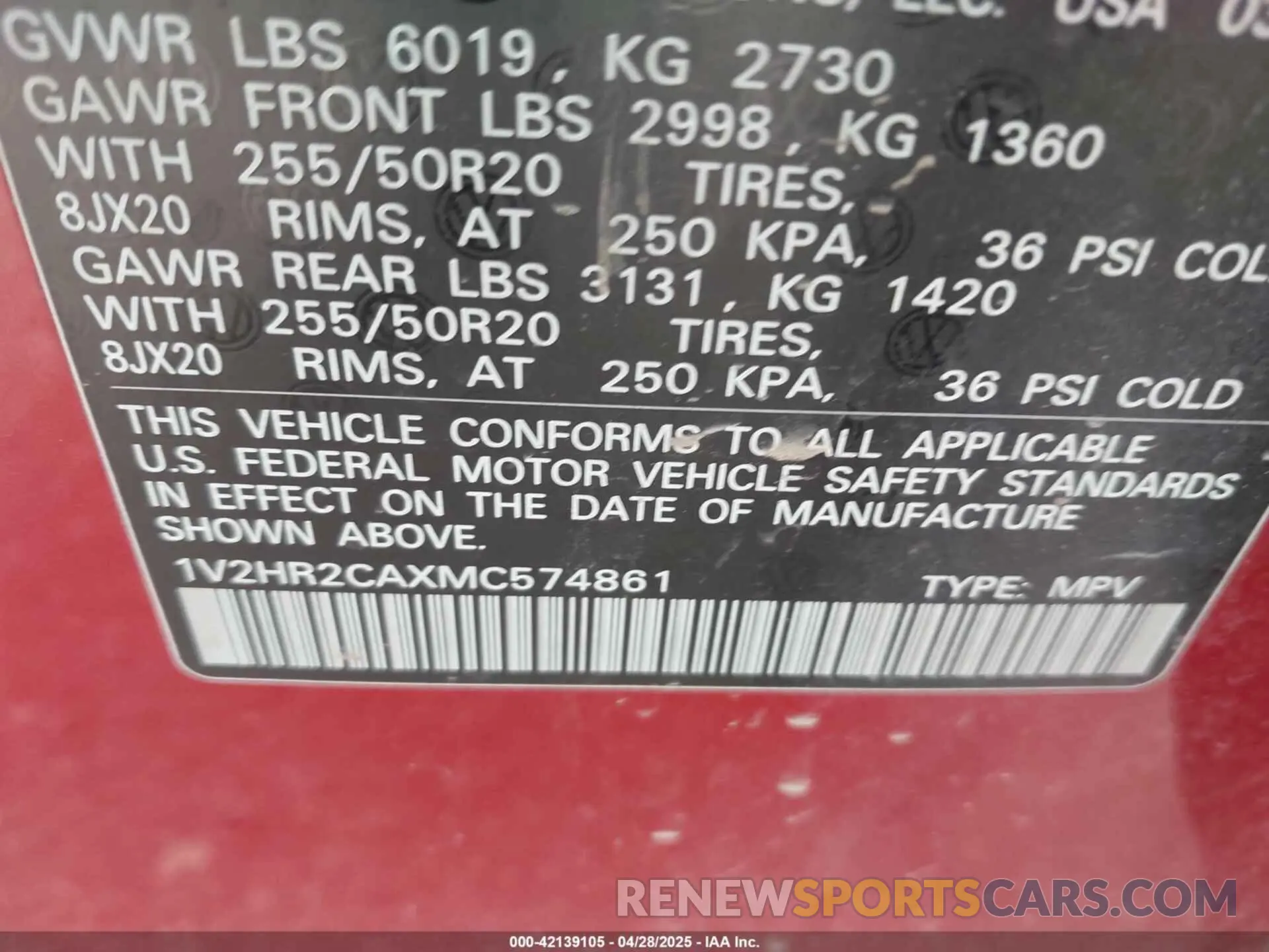 9 Фотография поврежденного автомобиля 1V2HR2CAXMC574861 VOLKSWAGEN ATLAS 2021