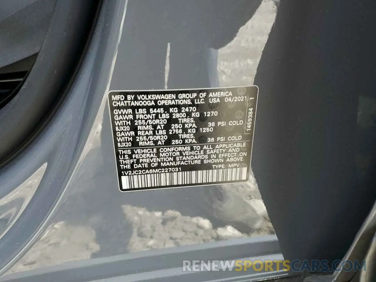 13 Фотография поврежденного автомобиля 1V2JC2CA6MC227031 VOLKSWAGEN ATLAS 2021