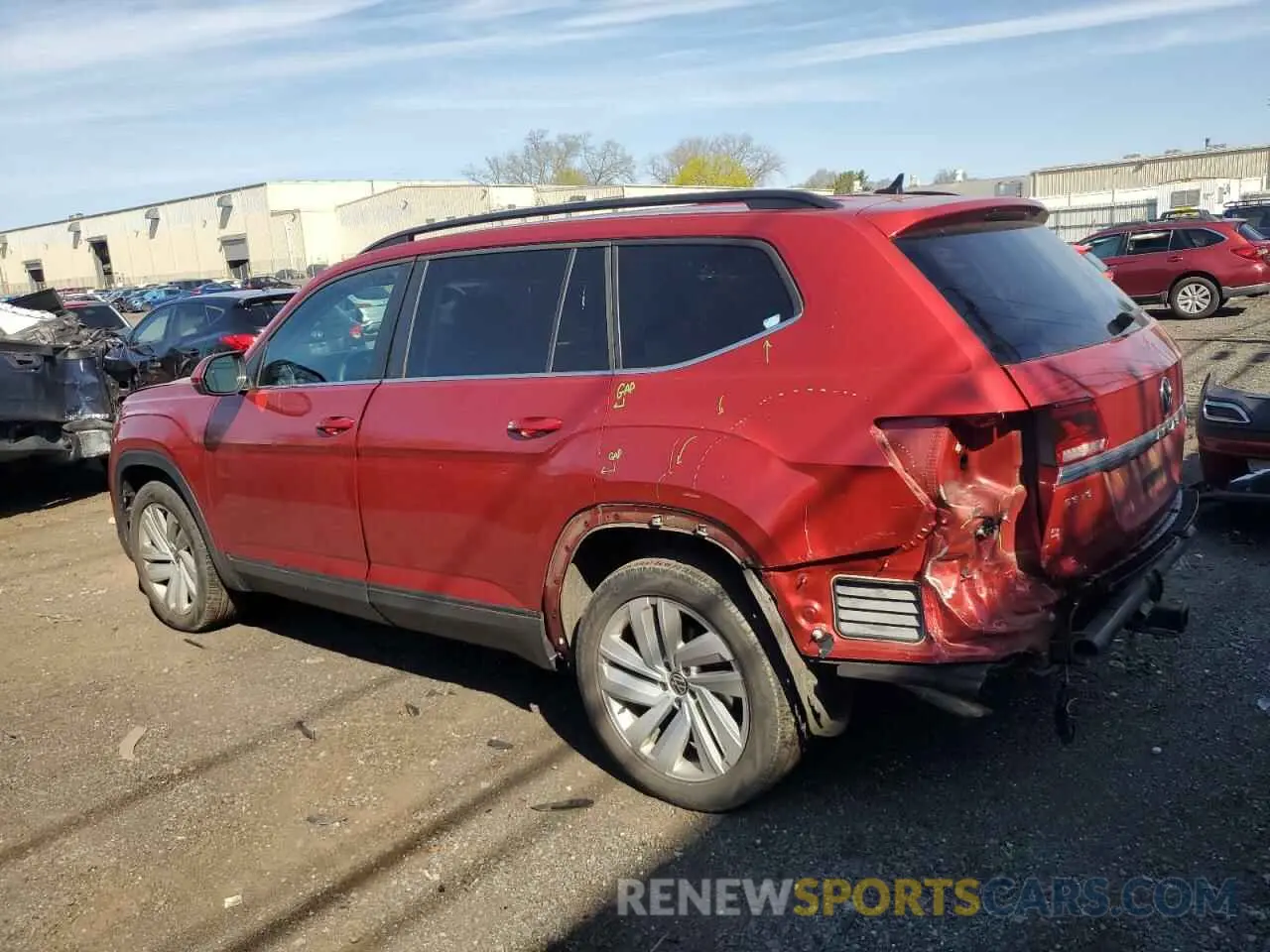 2 Photograph of a damaged car 1V2KR2CA9MC537578 VOLKSWAGEN ATLAS 2021
