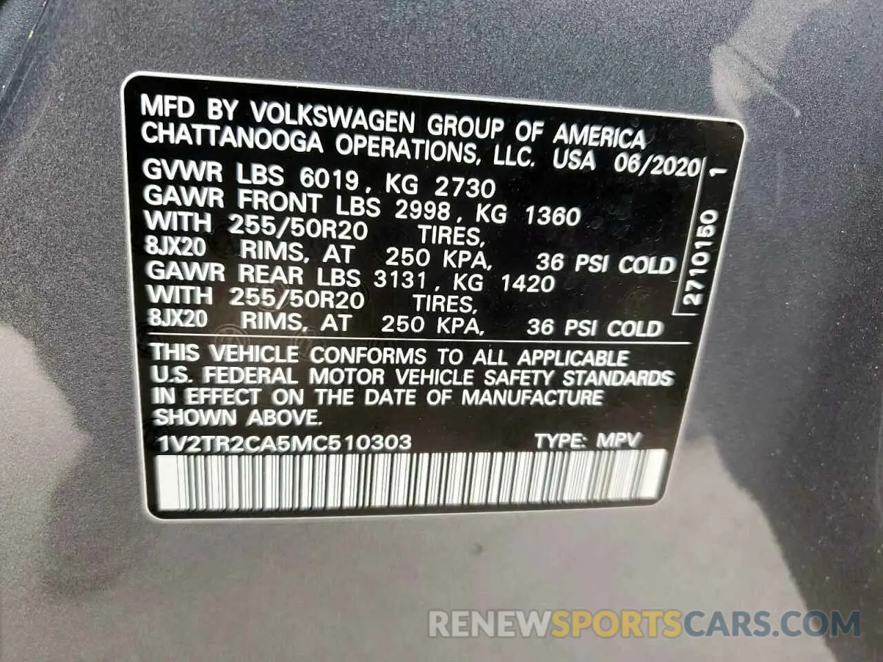 13 Фотография поврежденного автомобиля 1V2TR2CA5MC510303 VOLKSWAGEN ATLAS 2021