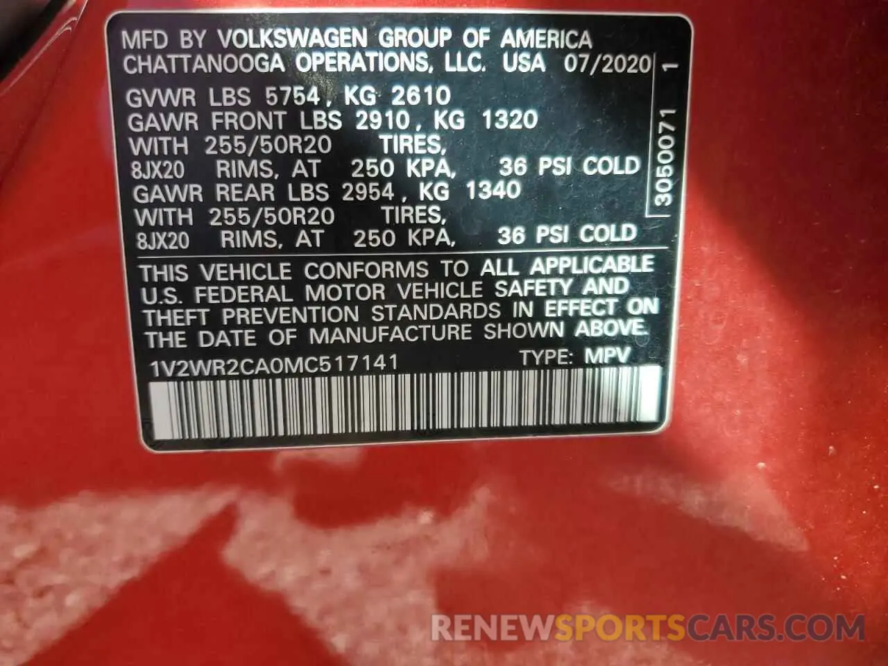 16 Фотография поврежденного автомобиля 1V2WR2CA0MC517141 VOLKSWAGEN ATLAS 2021