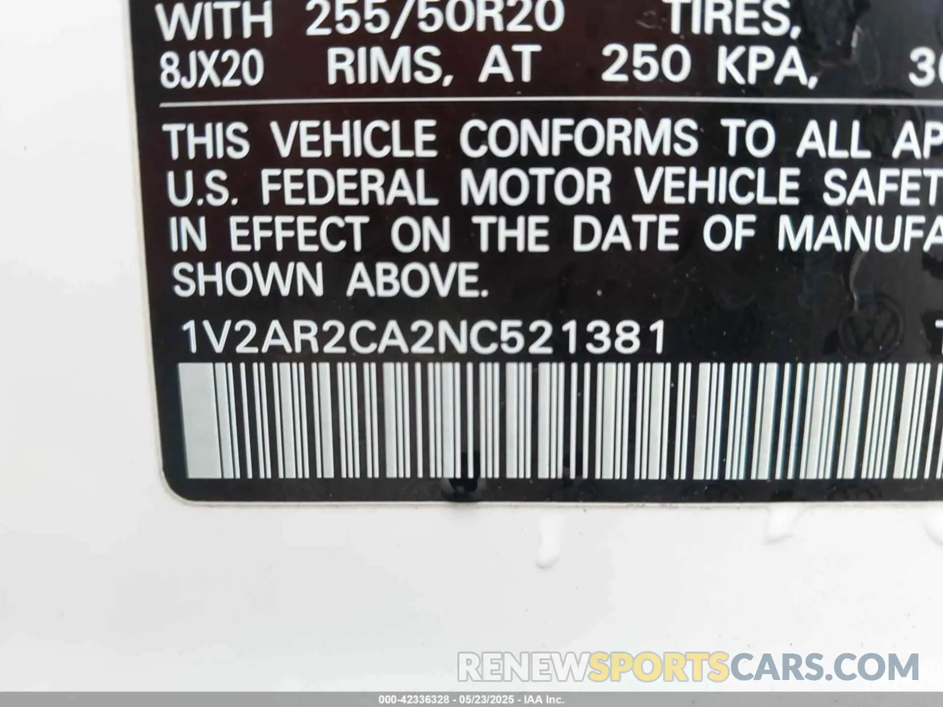 9 Фотография поврежденного автомобиля 1V2AR2CA2NC521381 VOLKSWAGEN ATLAS 2022