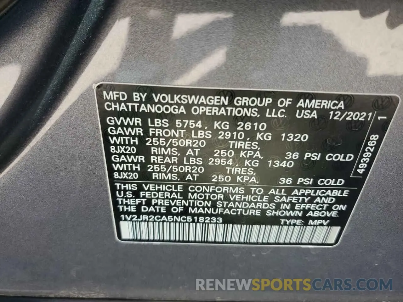 16 Фотография поврежденного автомобиля 1V2JR2CA5NC518233 VOLKSWAGEN ATLAS 2022