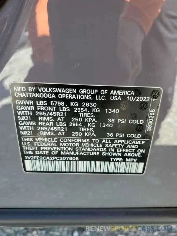 14 Фотография поврежденного автомобиля 1V2FE2CA2PC207606 VOLKSWAGEN ATLAS 2023