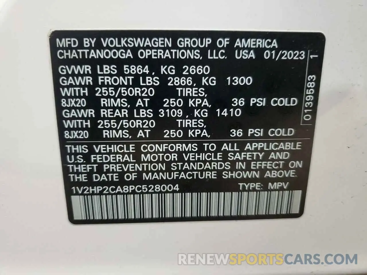 13 Фотография поврежденного автомобиля 1V2HP2CA8PC528004 VOLKSWAGEN ATLAS 2023
