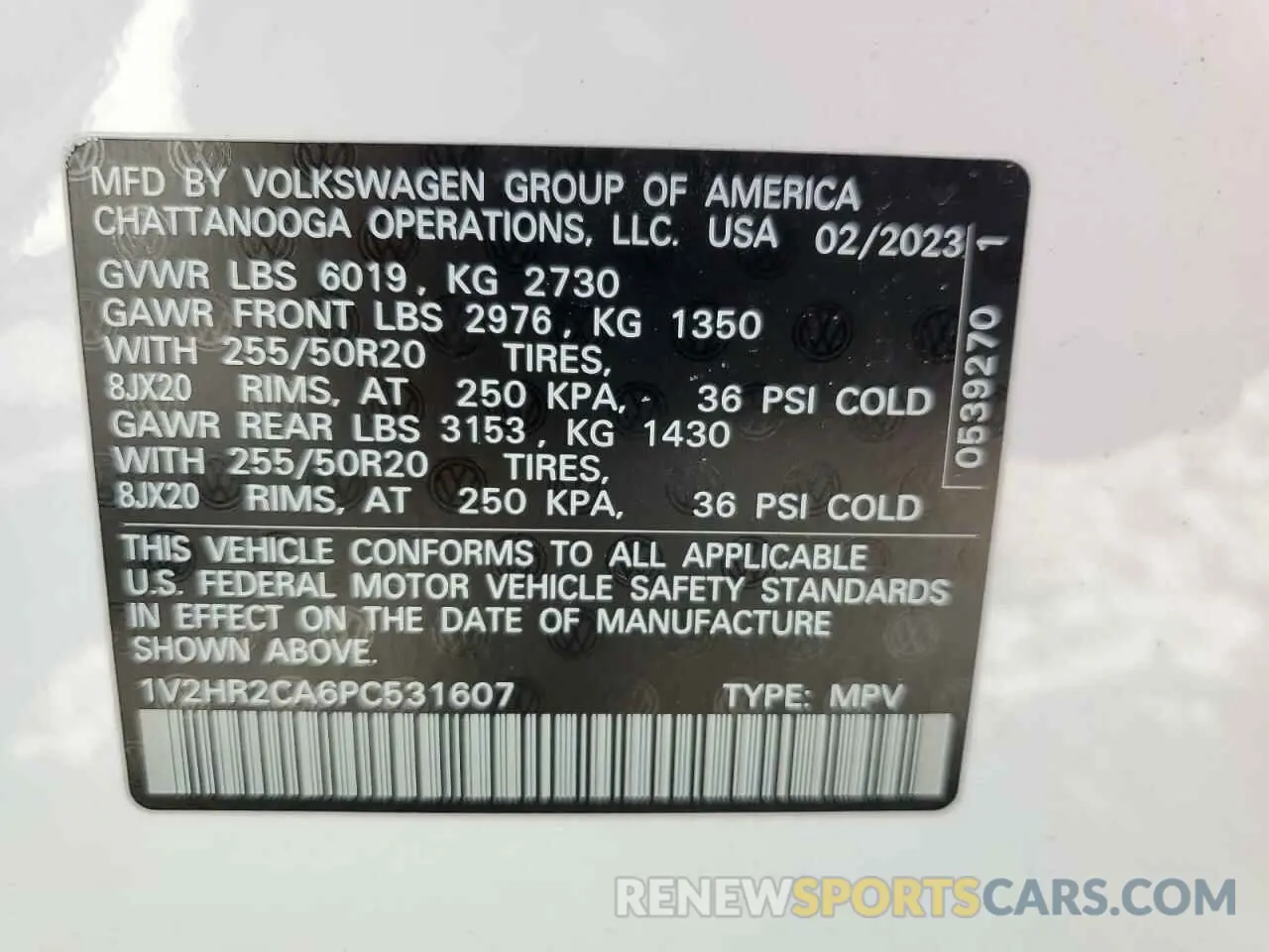13 Фотография поврежденного автомобиля 1V2HR2CA6PC531607 VOLKSWAGEN ATLAS 2023