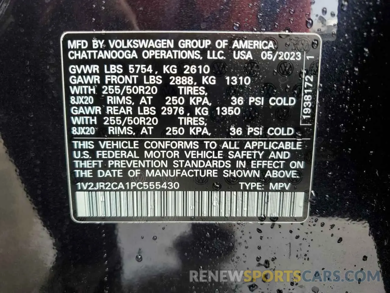 13 Фотография поврежденного автомобиля 1V2JR2CA1PC555430 VOLKSWAGEN ATLAS 2023