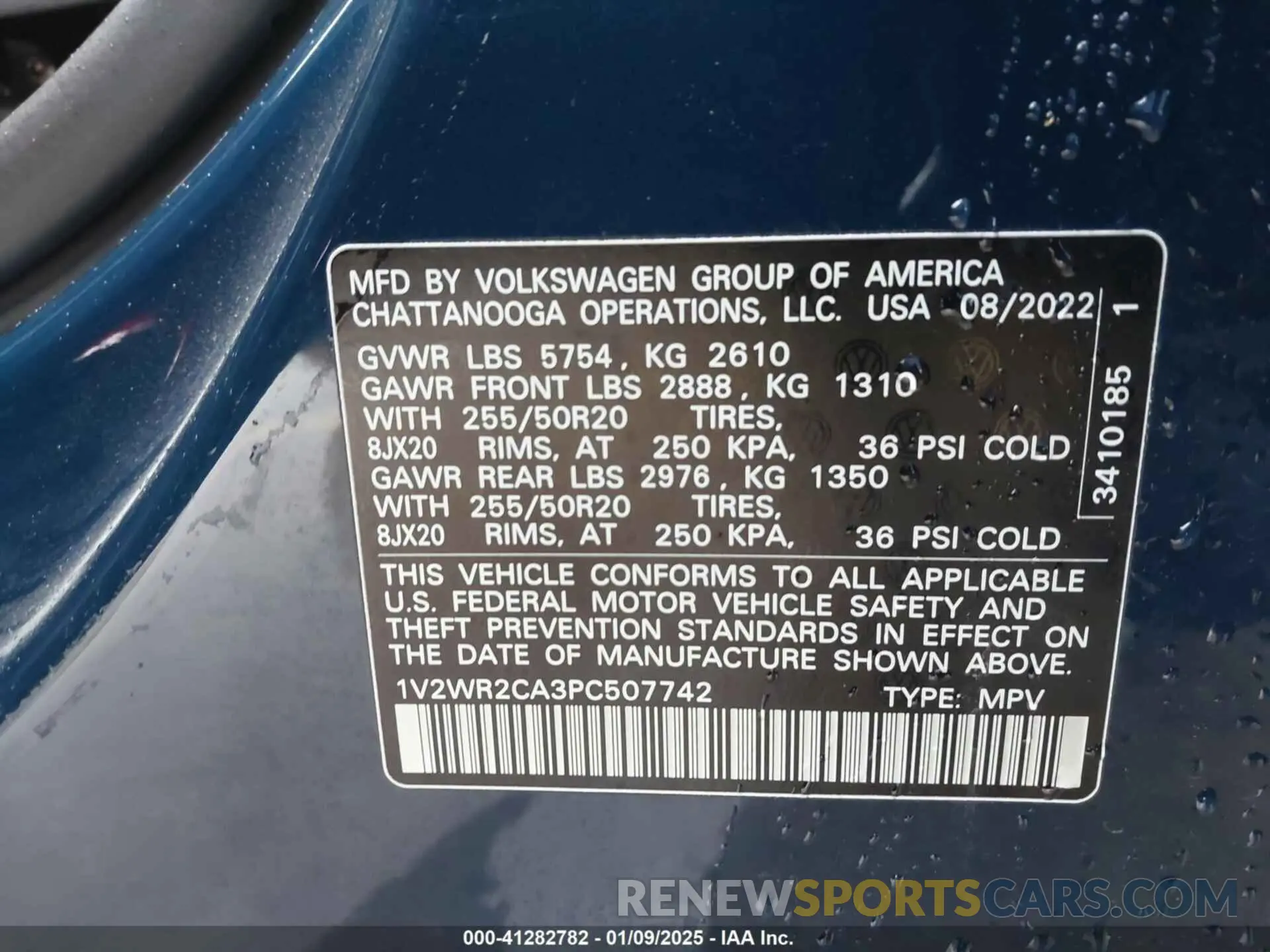 9 Photograph of a damaged car 1V2WR2CA3PC507742 VOLKSWAGEN ATLAS 2023