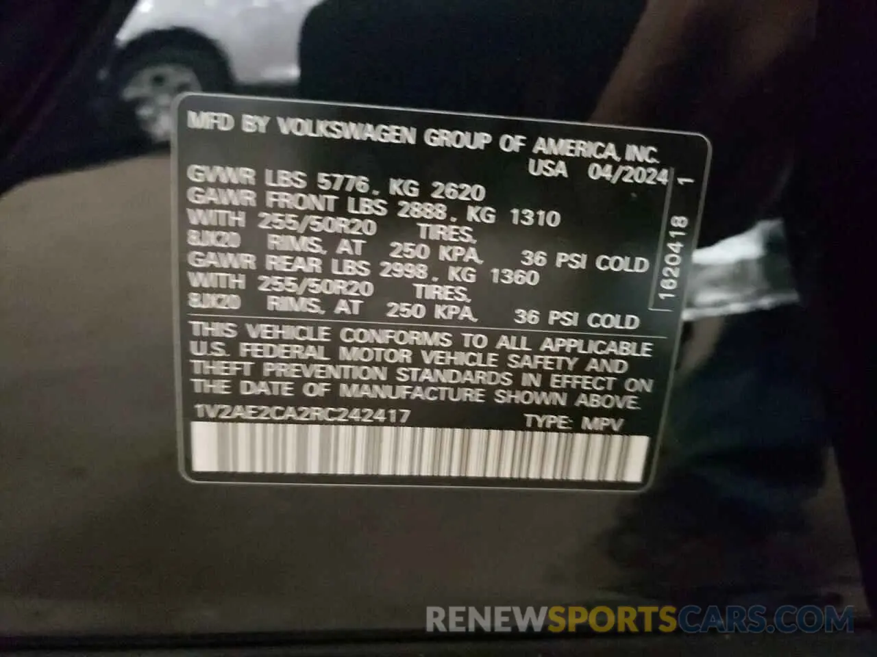 13 Фотография поврежденного автомобиля 1V2AE2CA2RC242417 VOLKSWAGEN ATLAS 2024