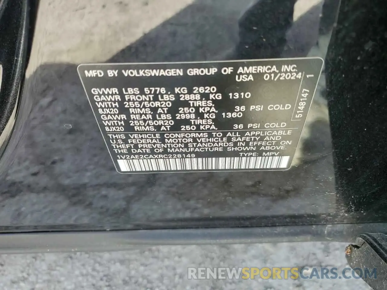 15 Фотография поврежденного автомобиля 1V2AE2CAXRC228149 VOLKSWAGEN ATLAS 2024