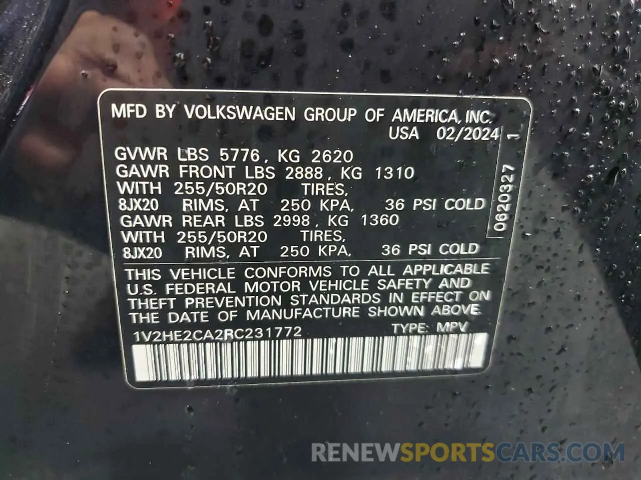 13 Photograph of a damaged car 1V2HE2CA2RC231772 VOLKSWAGEN ATLAS 2024
