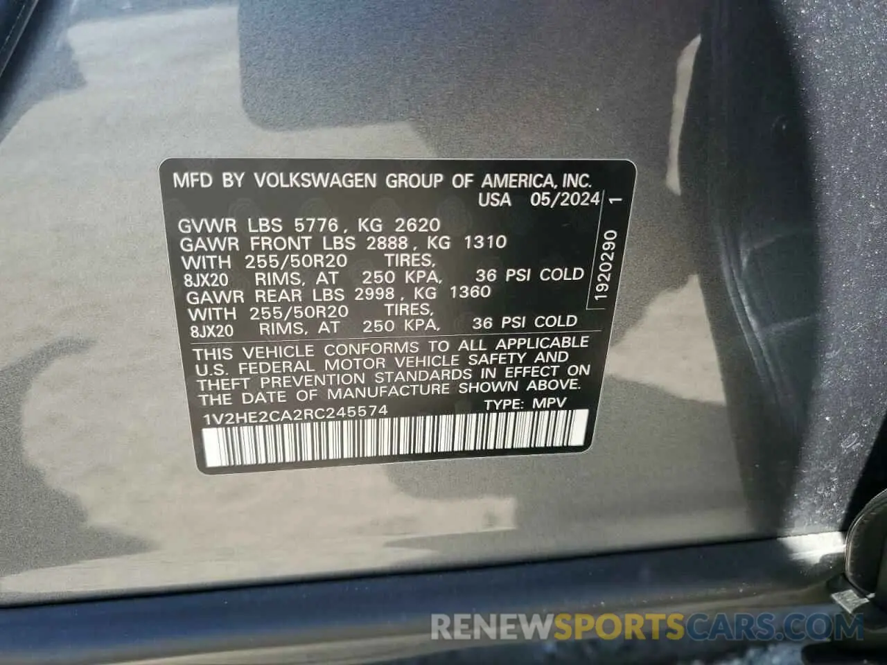 15 Photograph of a damaged car 1V2HE2CA2RC245574 VOLKSWAGEN ATLAS 2024