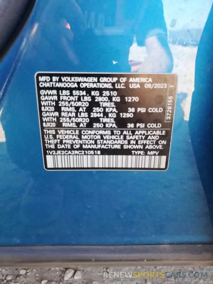 15 Фотография поврежденного автомобиля 1V2JE2CA2RC210518 VOLKSWAGEN ATLAS 2024