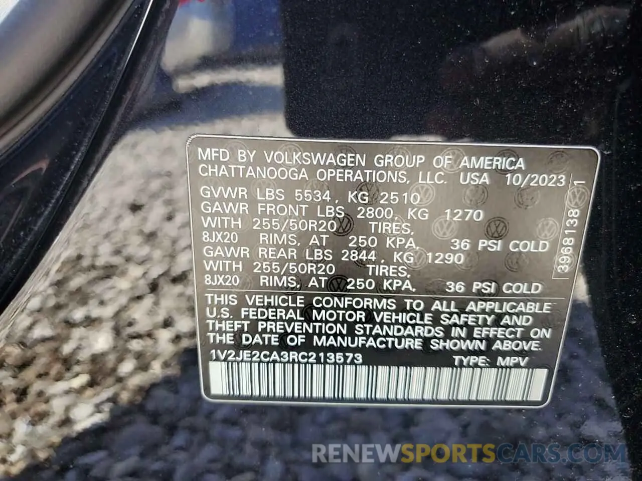 13 Photograph of a damaged car 1V2JE2CA3RC213573 VOLKSWAGEN ATLAS 2024