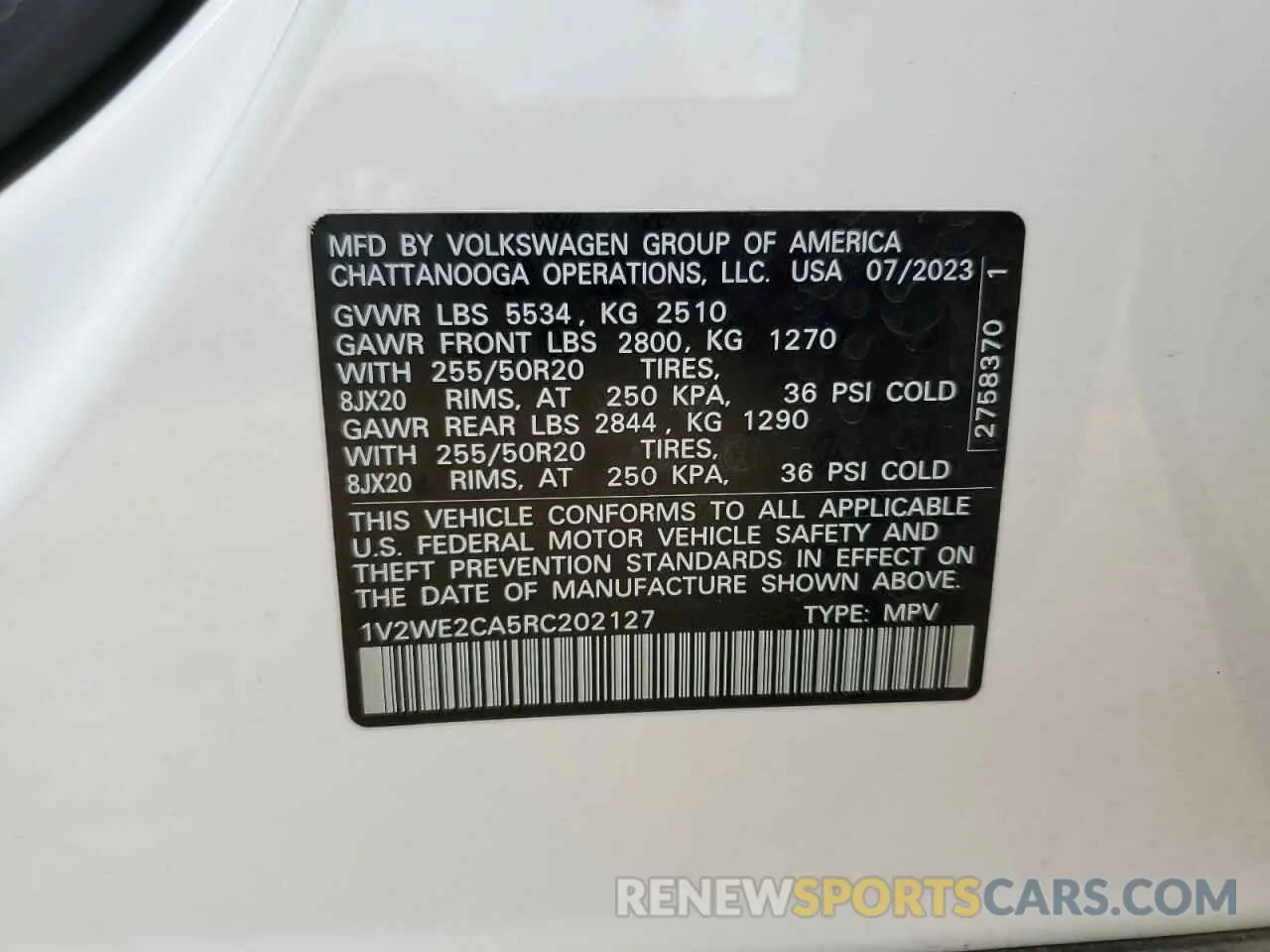 13 Фотография поврежденного автомобиля 1V2WE2CA5RC202127 VOLKSWAGEN ATLAS 2024
