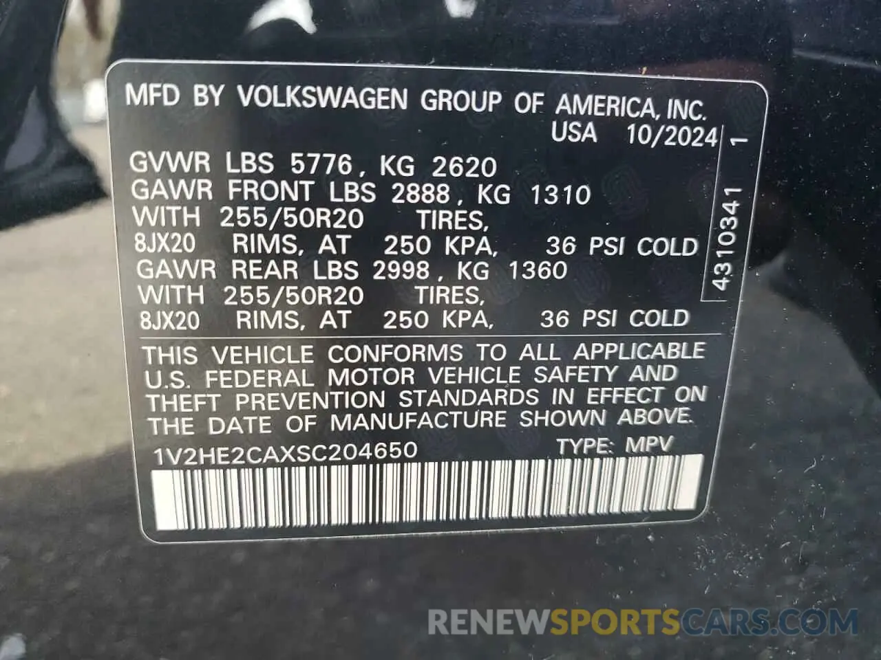 14 Фотография поврежденного автомобиля 1V2HE2CAXSC204650 VOLKSWAGEN ATLAS 2025
