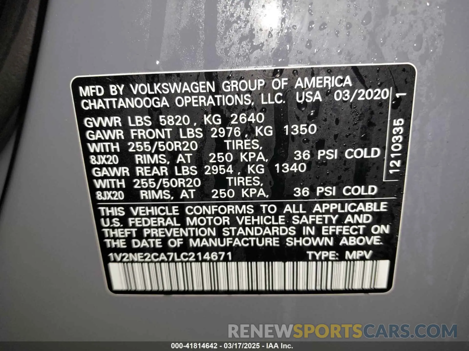 9 Фотография поврежденного автомобиля 1V2NE2CA7LC214671 VOLKSWAGEN ATLAS CROSS SPORT 2020