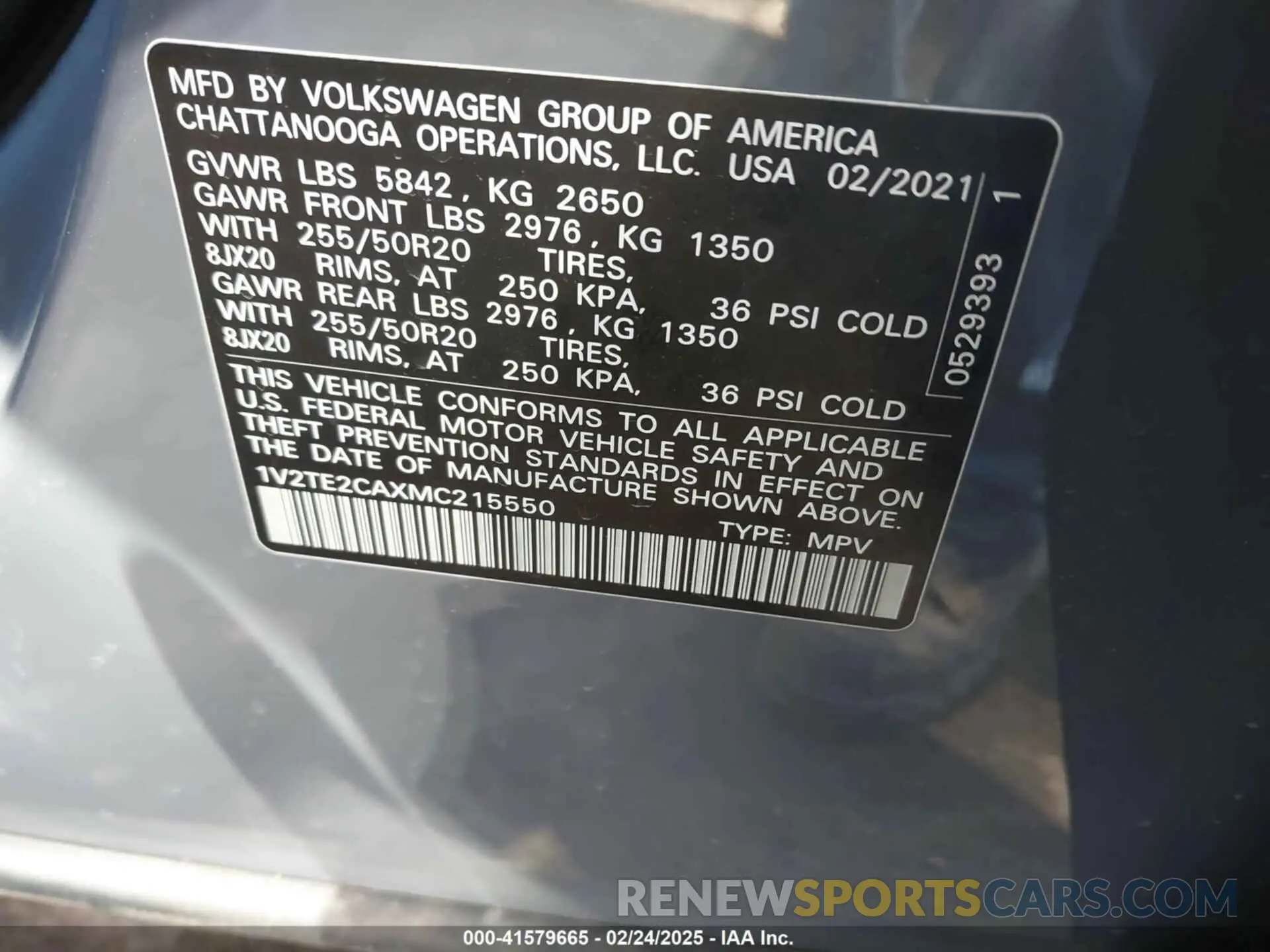 9 Фотография поврежденного автомобиля 1V2TE2CAXMC215550 VOLKSWAGEN ATLAS CROSS SPORT 2021