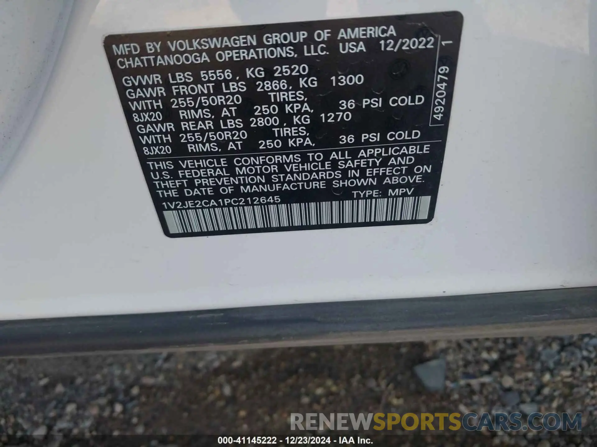 9 Фотография поврежденного автомобиля 1V2JE2CA1PC212645 VOLKSWAGEN ATLAS CROSS SPORT 2023