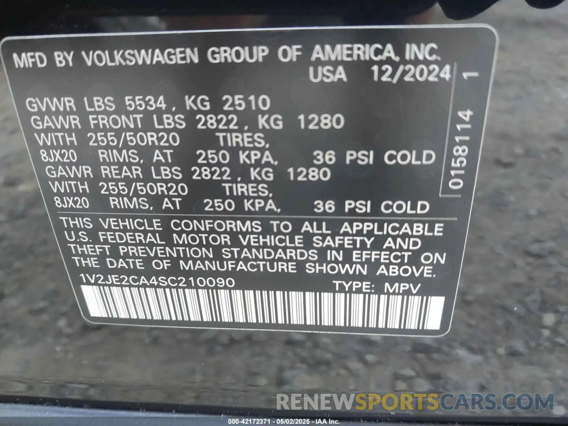 9 Фотография поврежденного автомобиля 1V2JE2CA4SC210090 VOLKSWAGEN ATLAS CROSS SPORT 2025