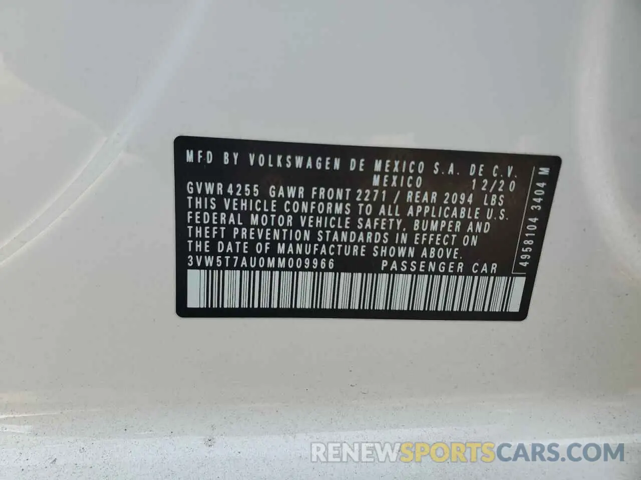 13 Photograph of a damaged car 3VW5T7AU0MM009966 VOLKSWAGEN GTI 2021