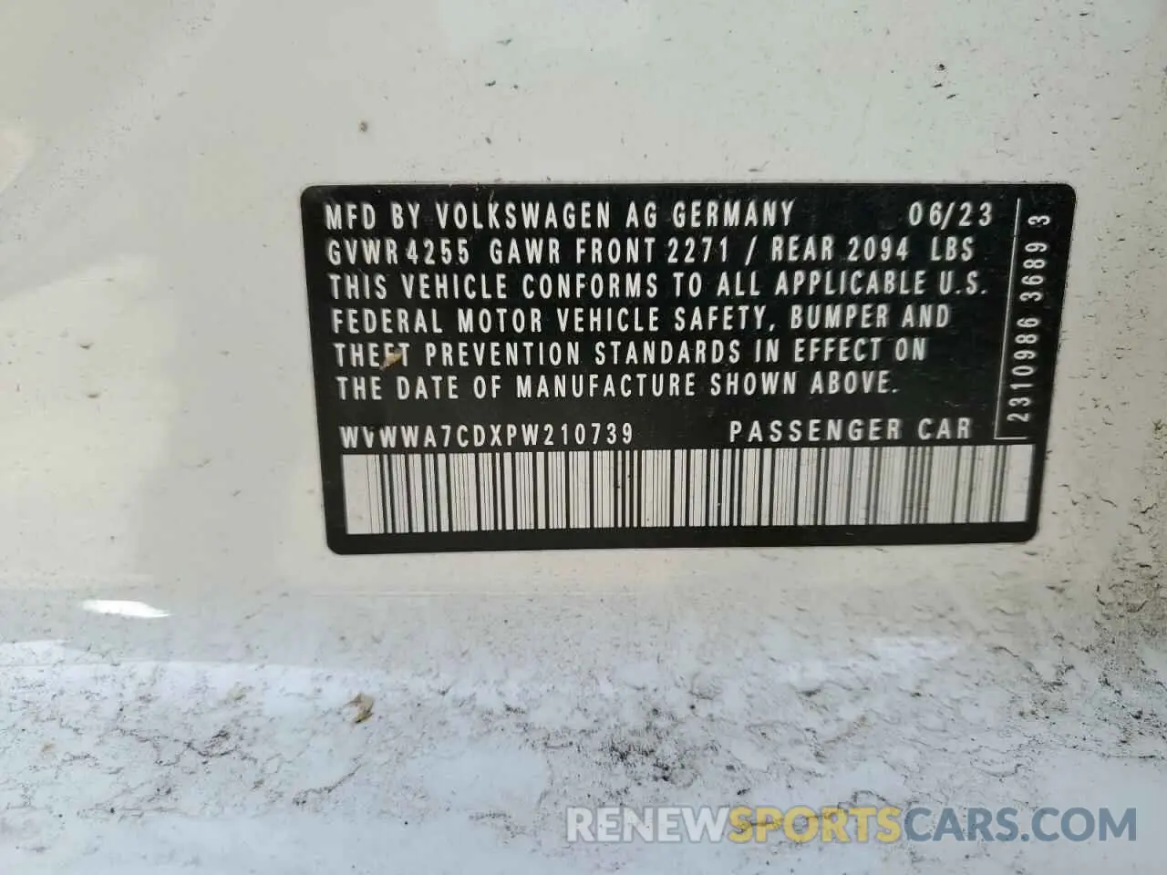 14 Фотография поврежденного автомобиля WVWWA7CDXPW210739 VOLKSWAGEN GTI 2023