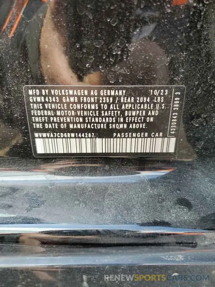 12 Photograph of a damaged car WVWVA7CD6RW144267 VOLKSWAGEN GTI 2024