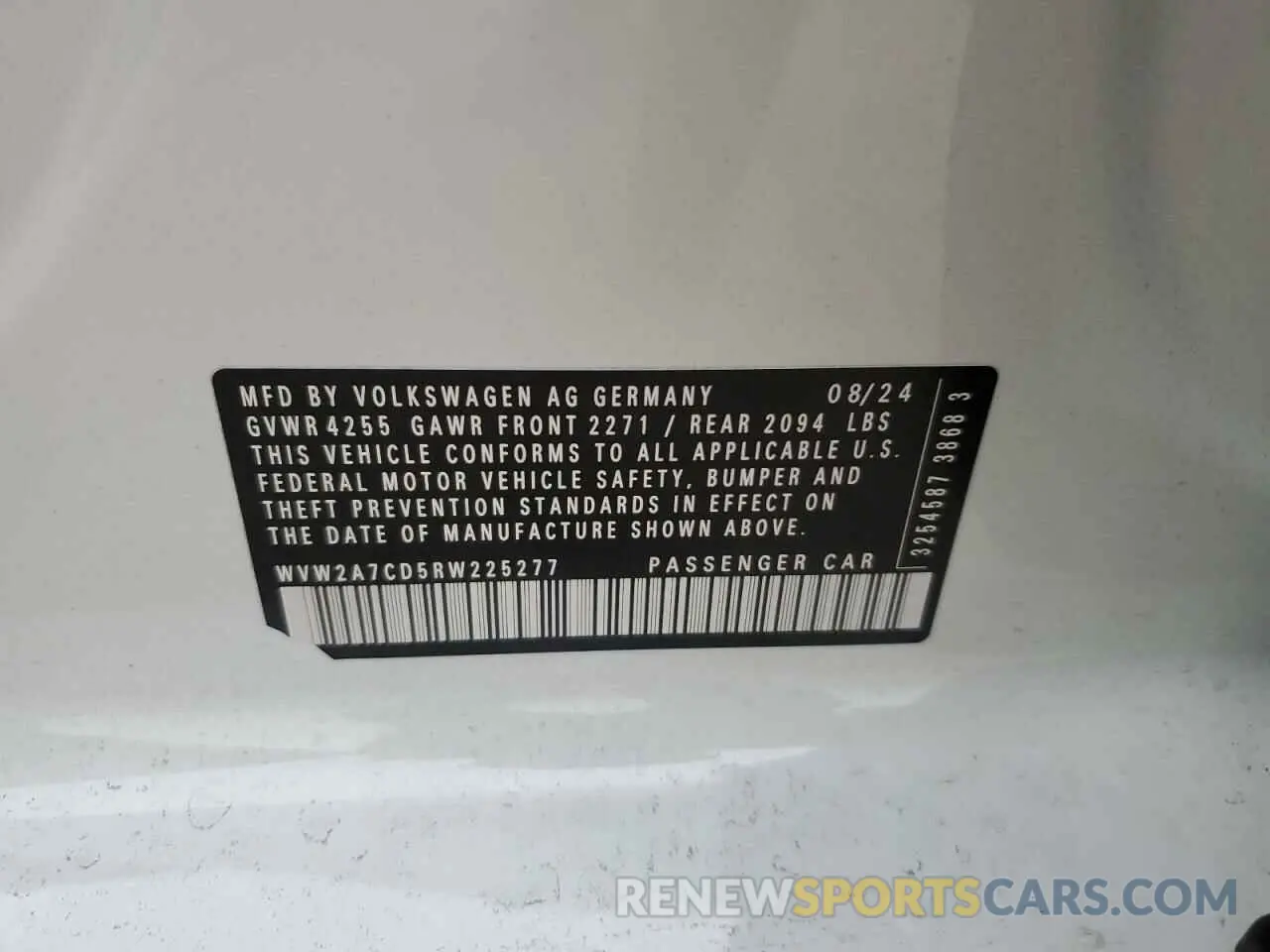 12 Фотография поврежденного автомобиля WVW2A7CD5RW225277 VOLKSWAGEN GTI SE 2024
