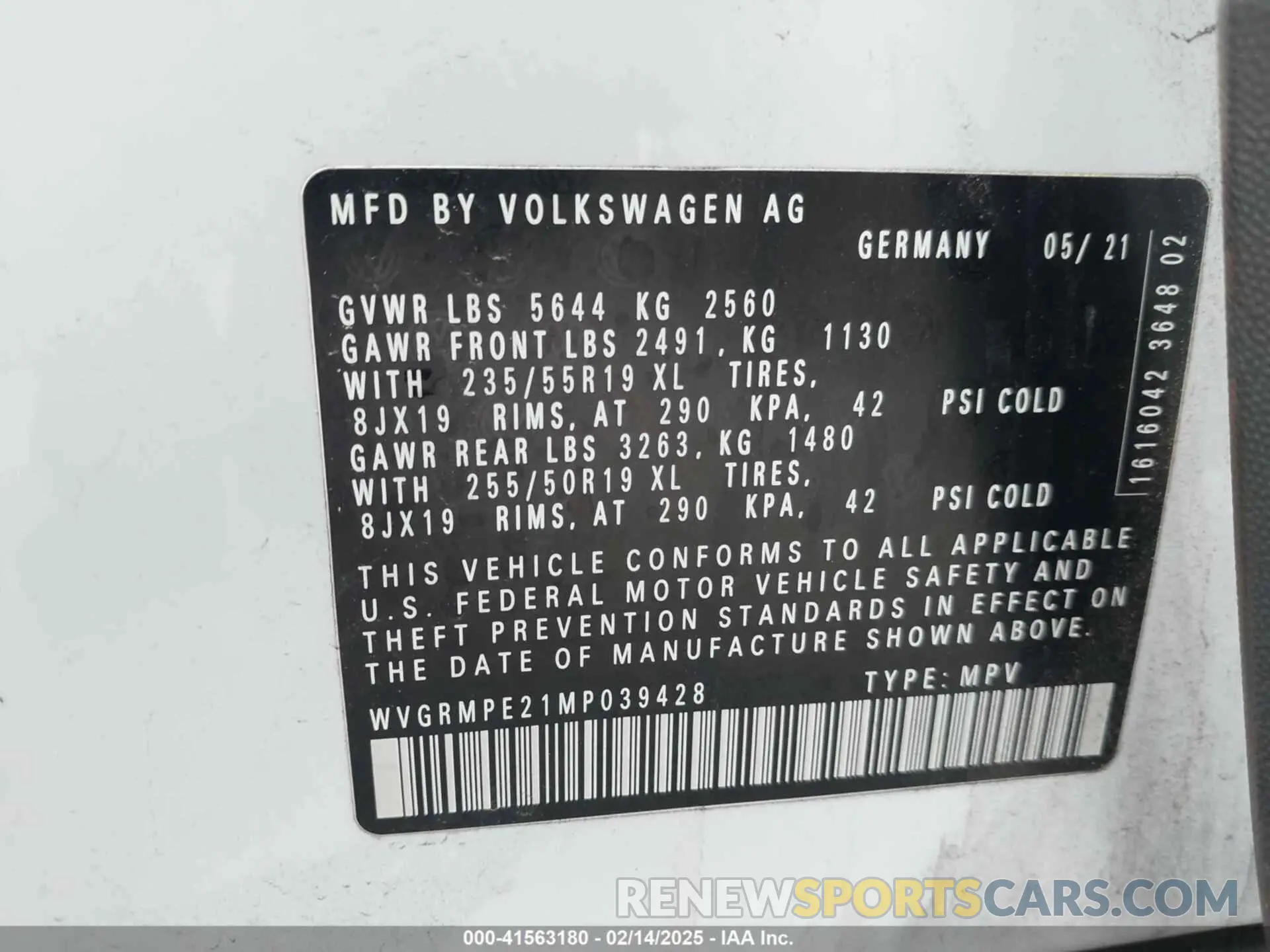 9 Фотография поврежденного автомобиля WVGRMPE21MP039428 VOLKSWAGEN ID.4 2021