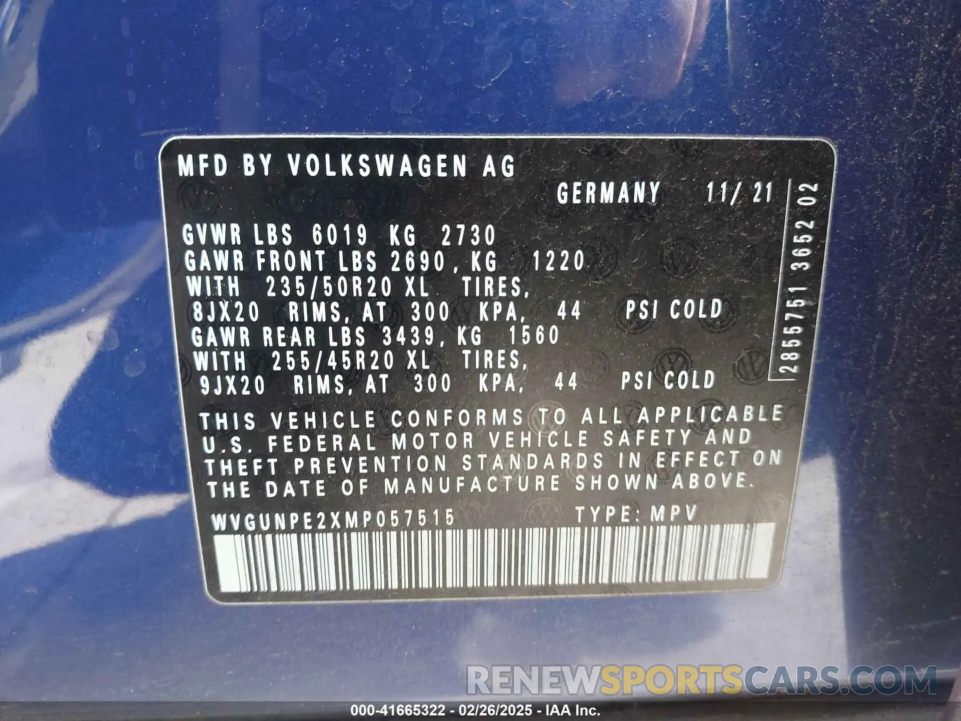 9 Photograph of a damaged car WVGUNPE2XMP057515 VOLKSWAGEN ID.4 2021