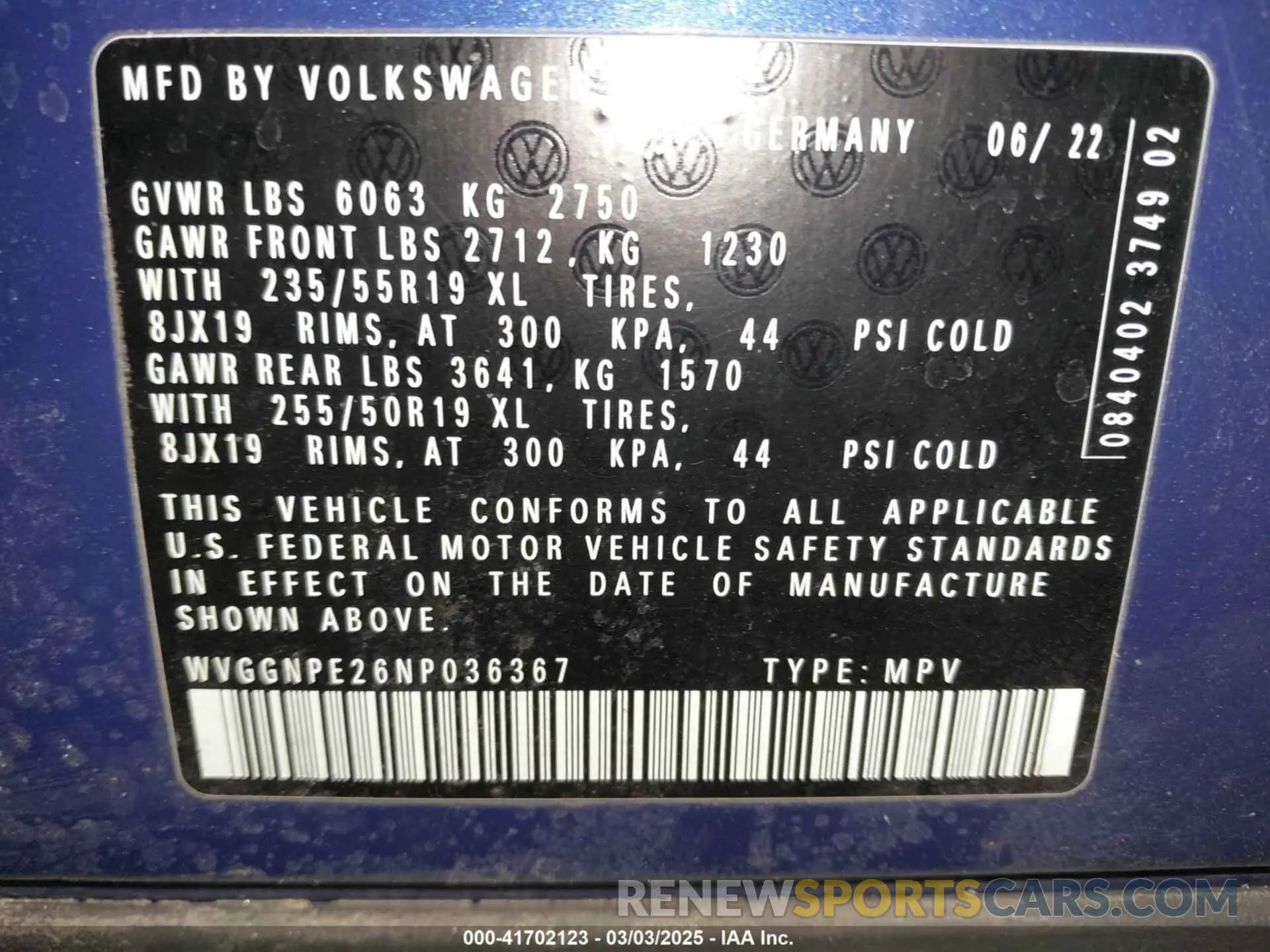 9 Photograph of a damaged car WVGGNPE26NP036367 VOLKSWAGEN ID.4 2022