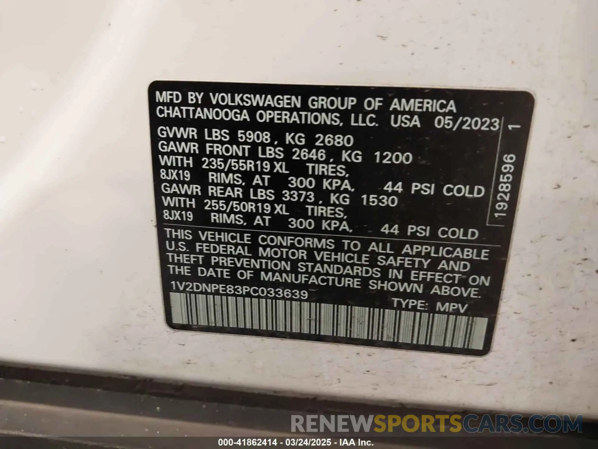 9 Фотография поврежденного автомобиля 1V2DNPE83PC033639 VOLKSWAGEN ID.4 2023