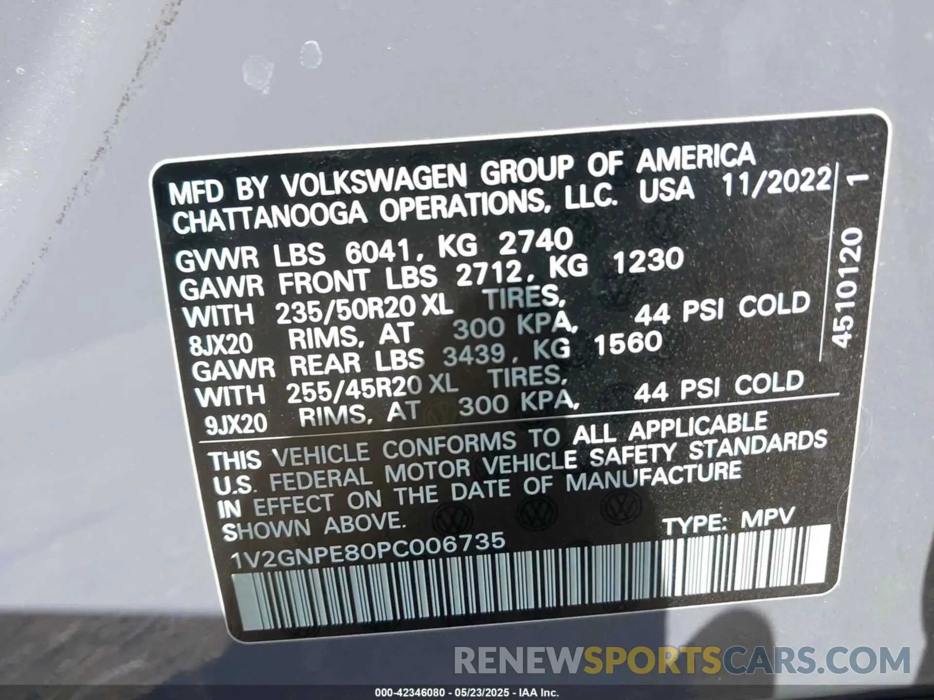 9 Фотография поврежденного автомобиля 1V2GNPE80PC006735 VOLKSWAGEN ID.4 2023