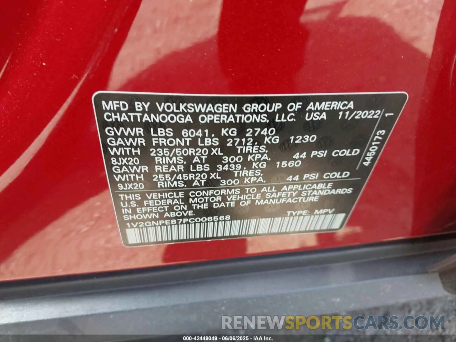 9 Фотография поврежденного автомобиля 1V2GNPE87PC006568 VOLKSWAGEN ID.4 2023