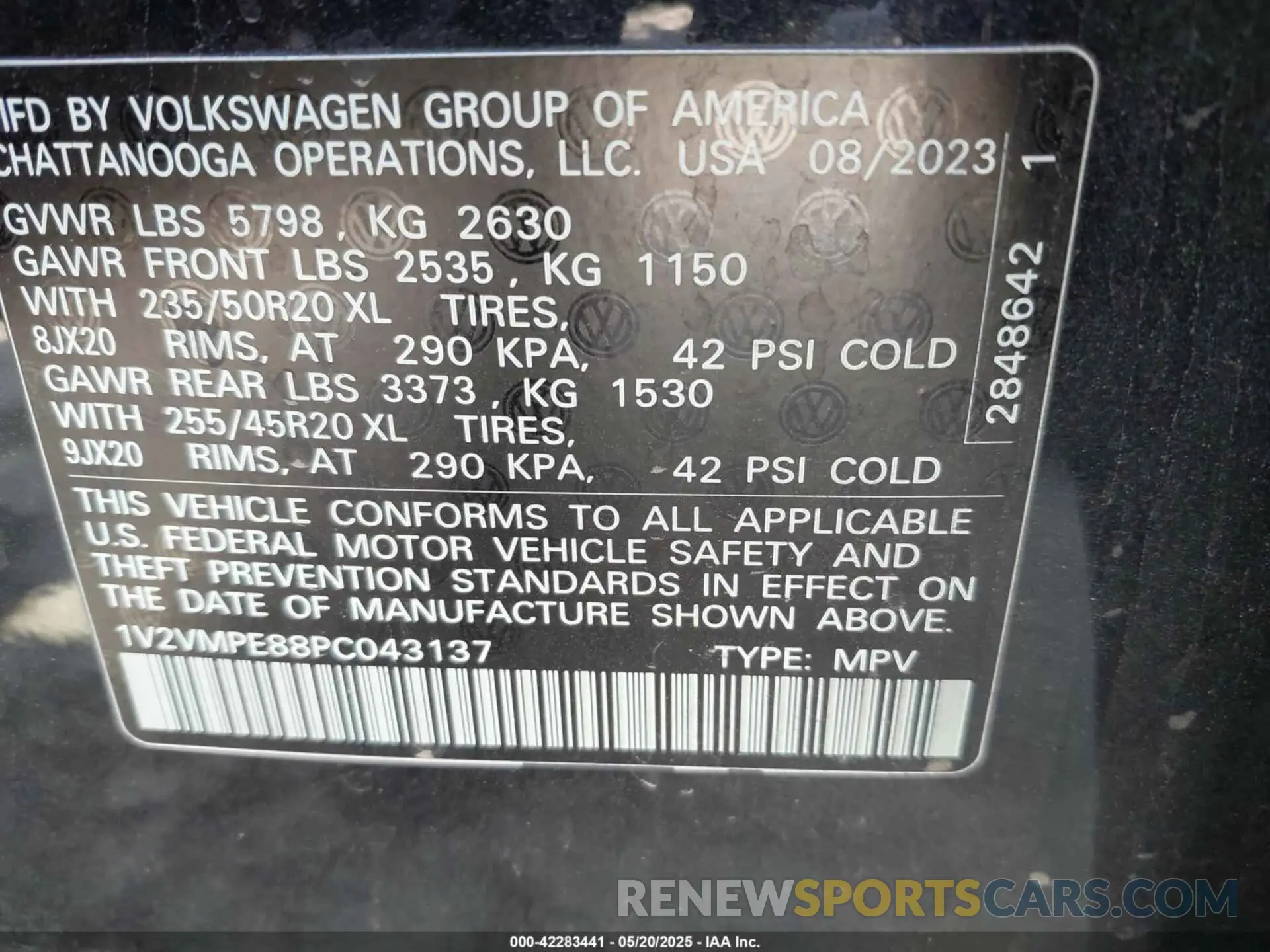 9 Фотография поврежденного автомобиля 1V2VMPE88PC043137 VOLKSWAGEN ID.4 2023