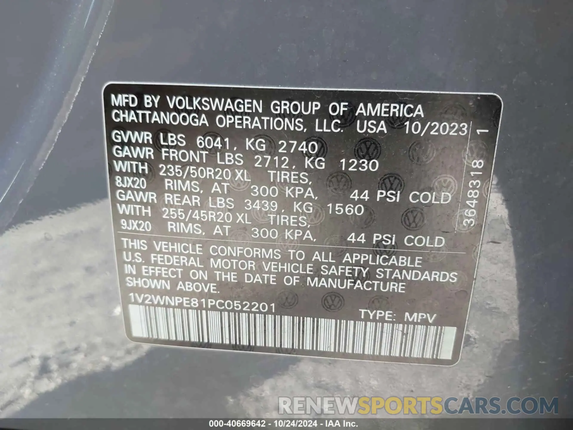 9 Photograph of a damaged car 1V2WNPE81PC052201 VOLKSWAGEN ID.4 2023