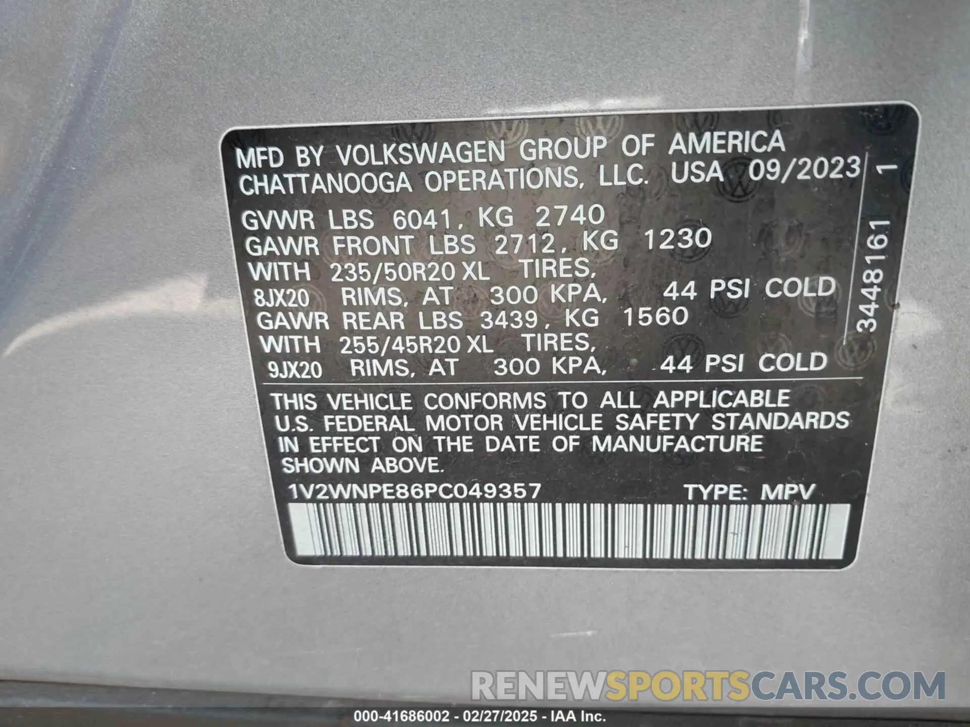 10 Фотография поврежденного автомобиля 1V2WNPE86PC049357 VOLKSWAGEN ID.4 2023