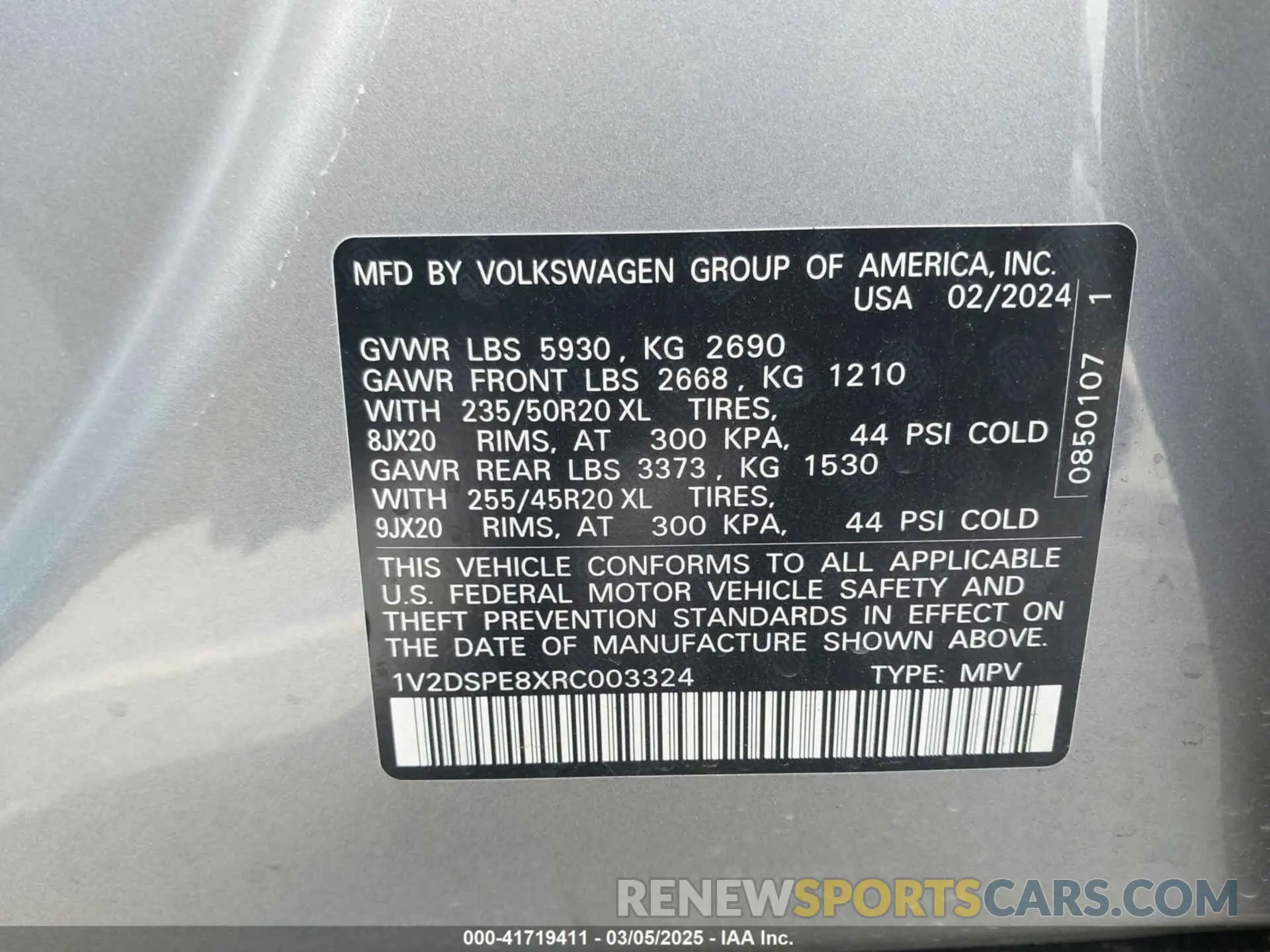 9 Photograph of a damaged car 1V2DSPE8XRC003324 VOLKSWAGEN ID.4 2024
